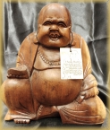 Happy Buddha aus Holz